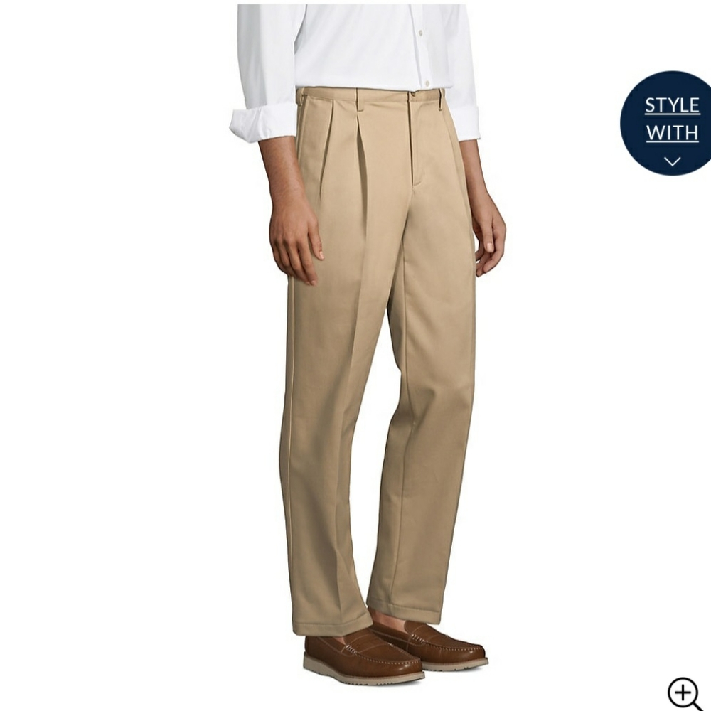 Roundtree and Yorke Total Flex Classic Fit Core Comfort Waistband Cuffed Pleated